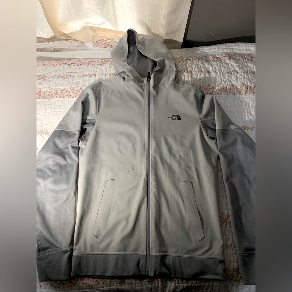 The North Face Light Grey Zip-Up Sweater - Size Small